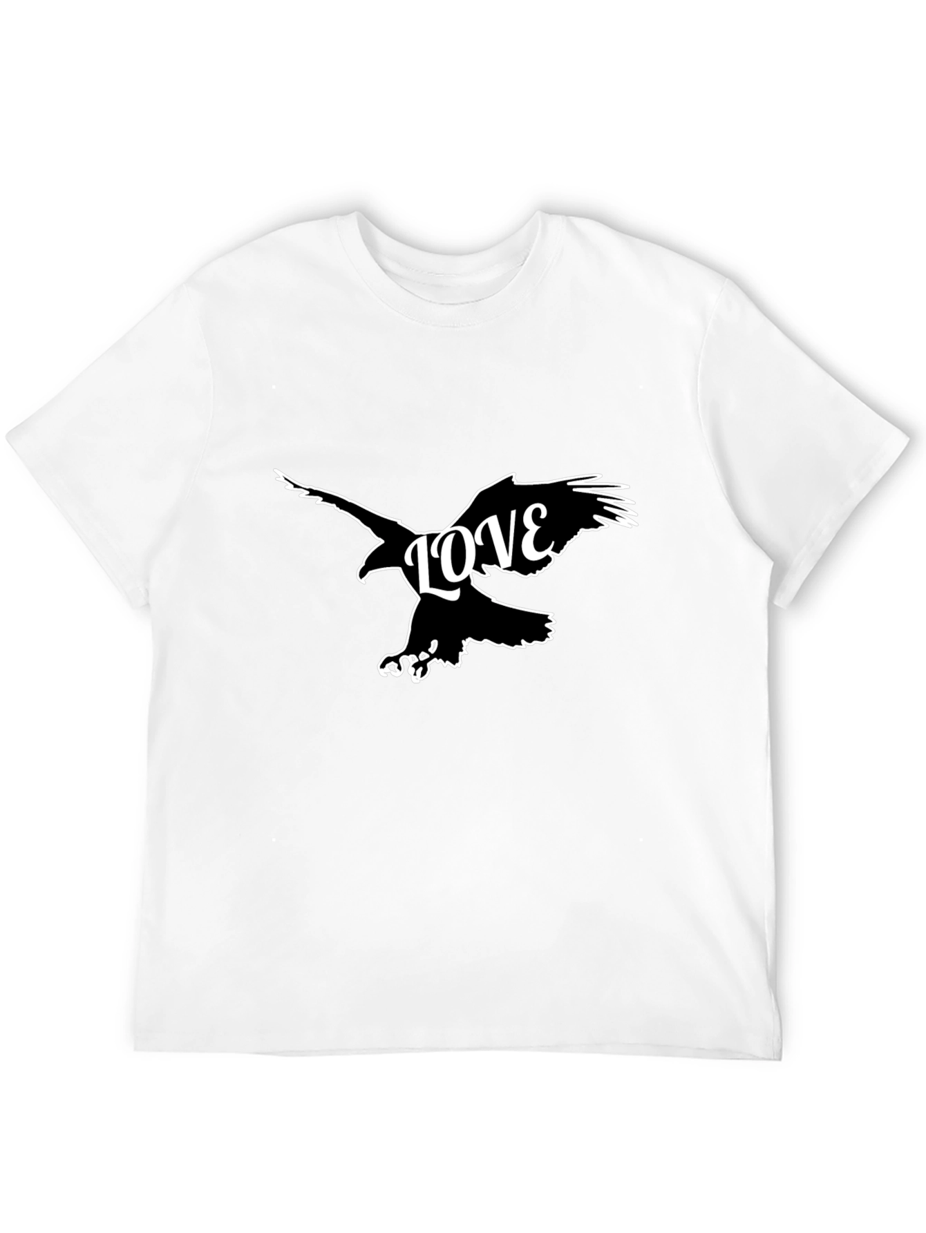 Love Eagle Graphic Tee - Black Cotton Blend