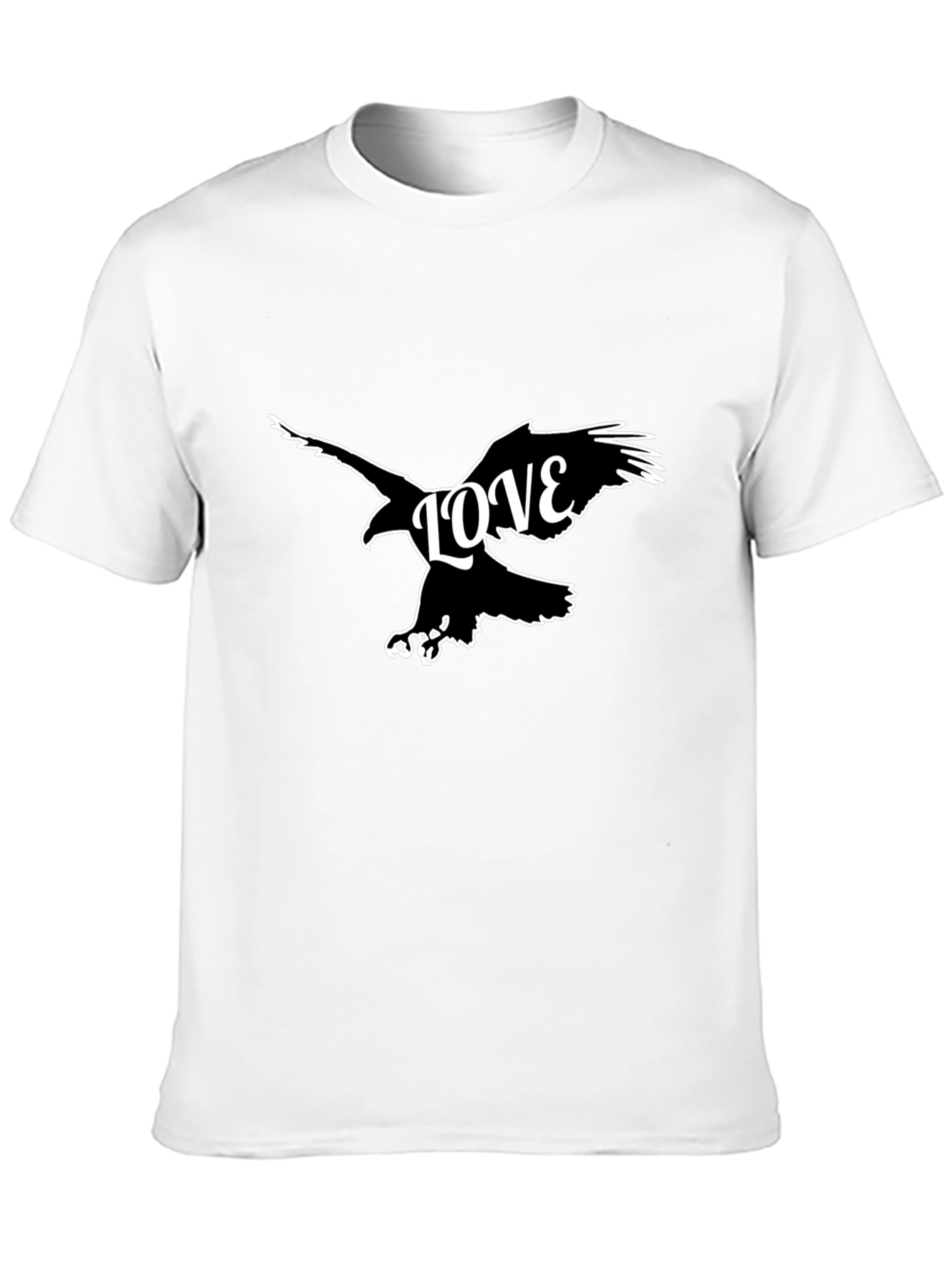 Love Eagle Graphic Tee - Black Cotton Blend