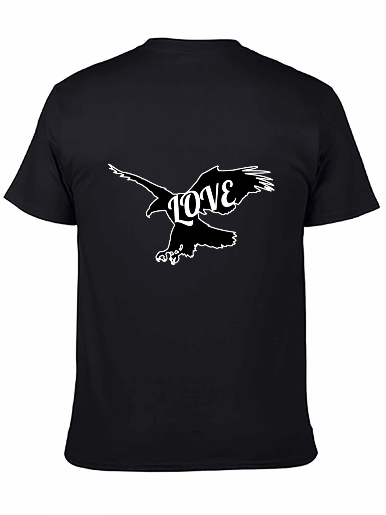 Love Eagle Graphic Tee - Black Cotton Blend