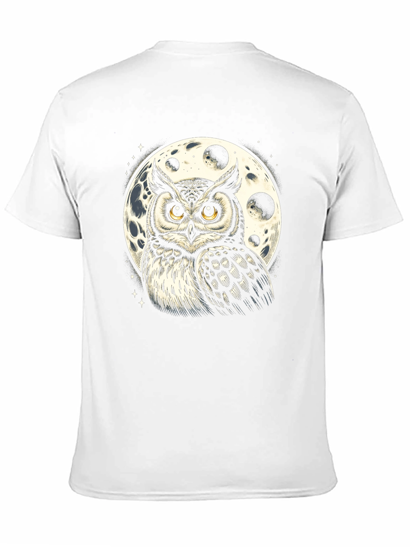Owl & Moon Graphic Tee - Black Cotton Blend