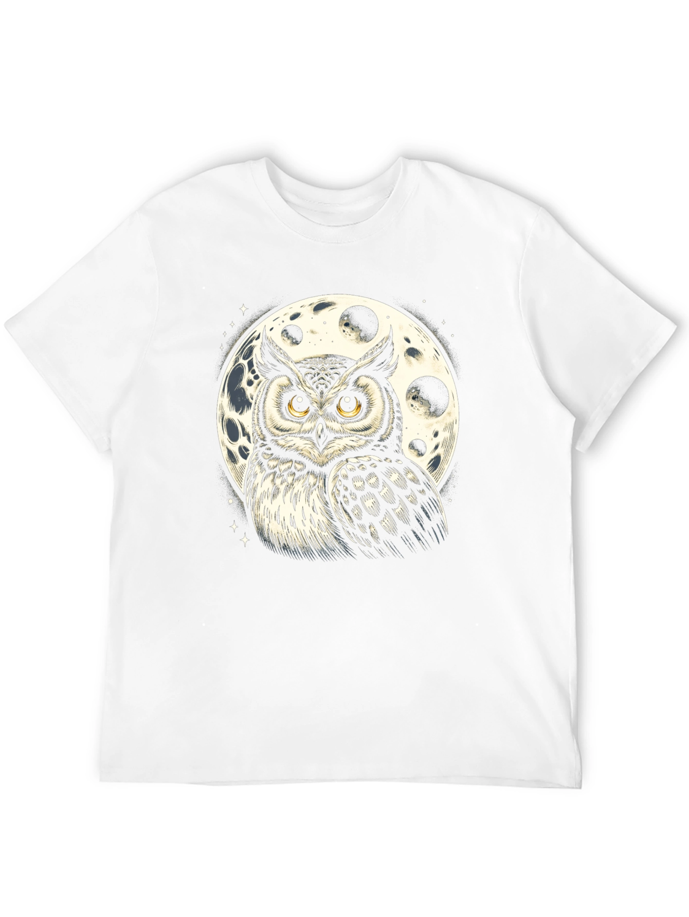 Owl & Moon Graphic Tee - Black Cotton Blend