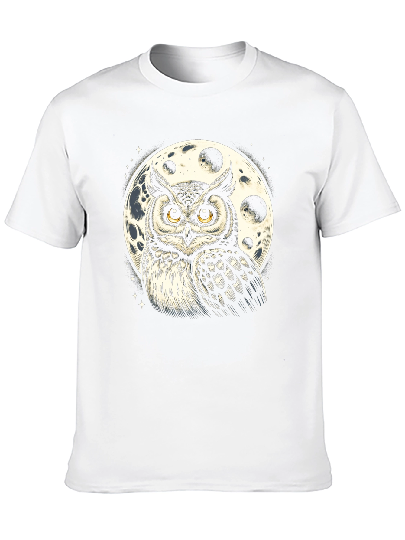 Owl & Moon Graphic Tee - Black Cotton Blend