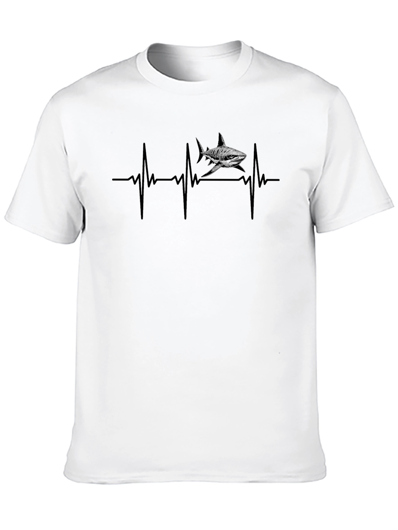 Shark Heartbeat Graphic Tee - Black