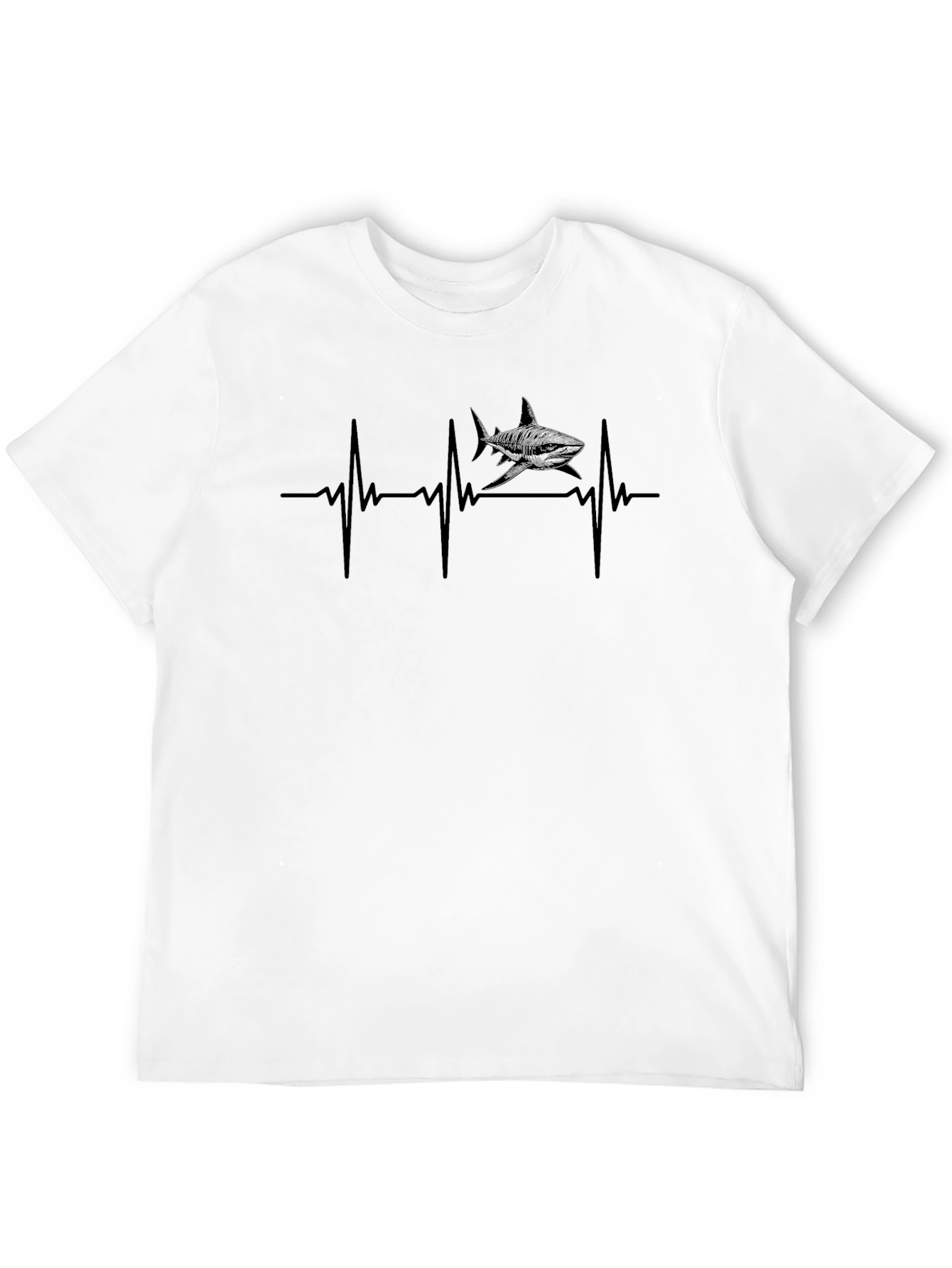 Shark Heartbeat Graphic Tee - Black