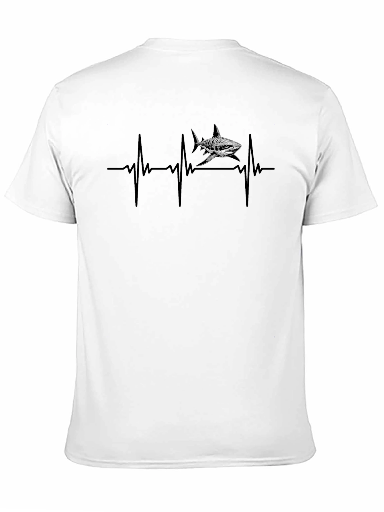 Shark Heartbeat Graphic Tee - Black