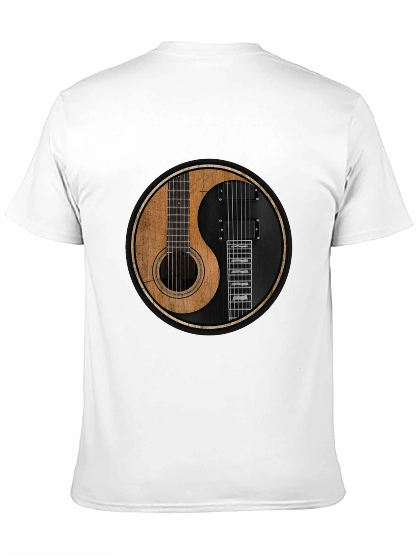 Yin Yang Guitar T-Shirt - Acoustic & Electric Harmony