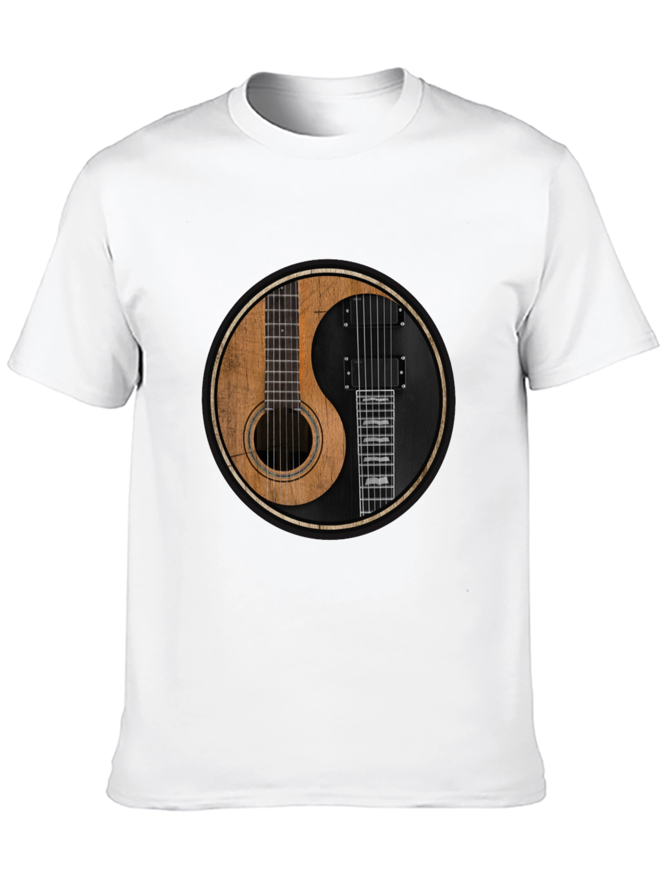 Yin Yang Guitar T-Shirt - Acoustic & Electric Harmony