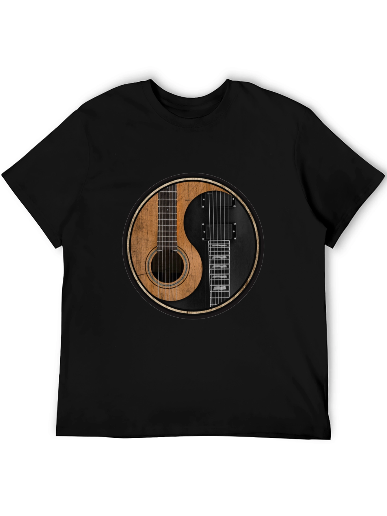 Yin Yang Guitar T-Shirt - Acoustic & Electric Harmony