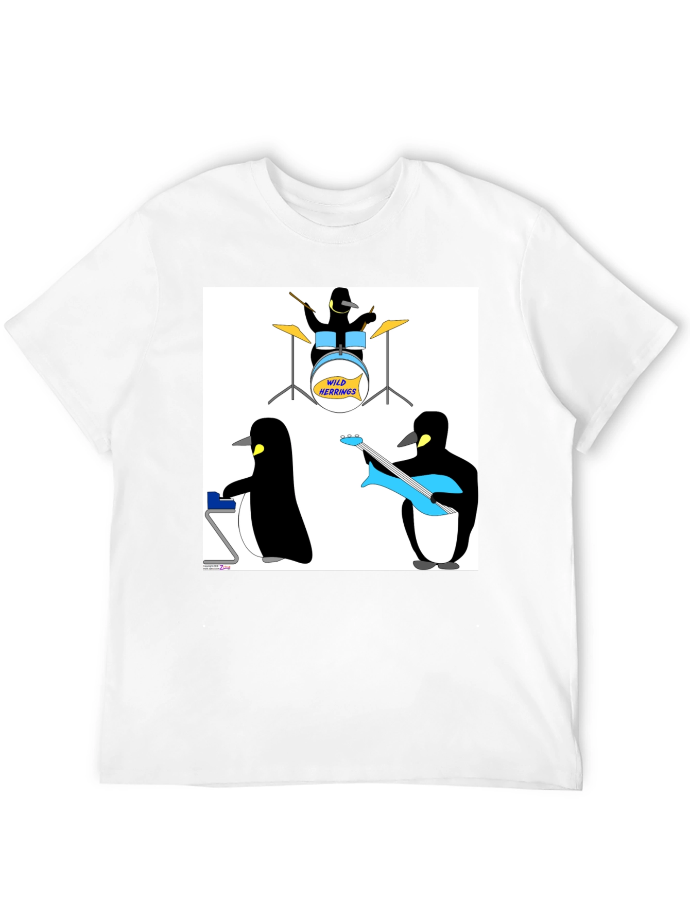 Penguin Band Graphic Tee - Black Cotton T-Shirt