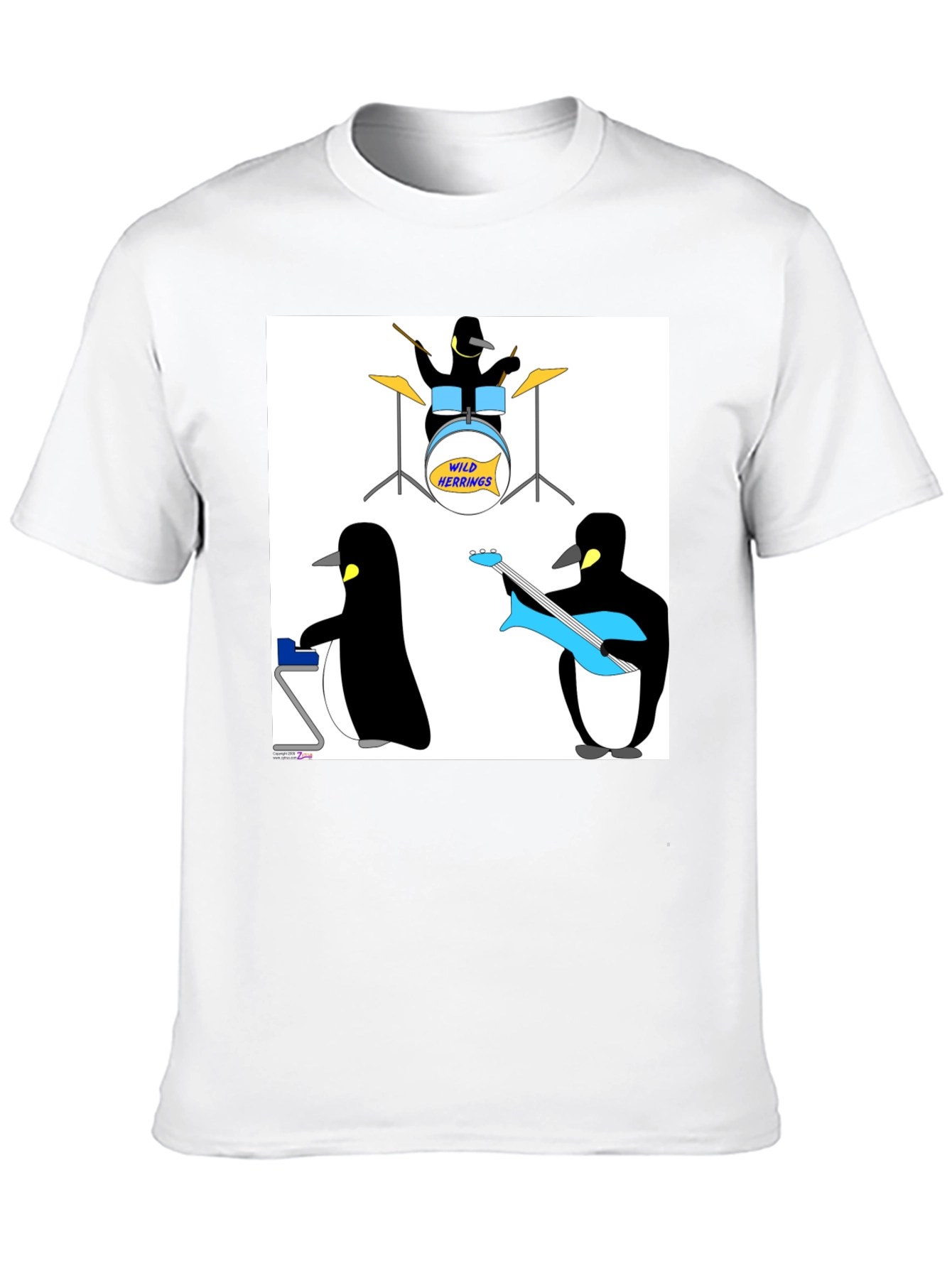 Penguin Band Graphic Tee - Black Cotton T-Shirt
