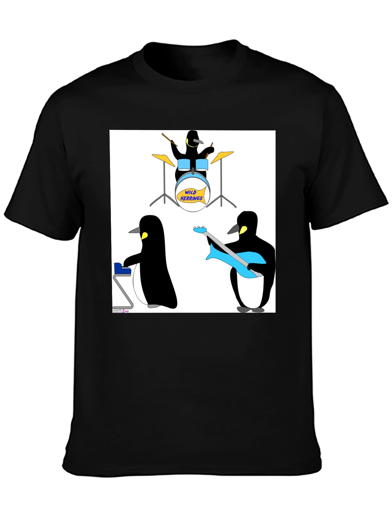 Penguin Band Graphic Tee - Black Cotton T-Shirt