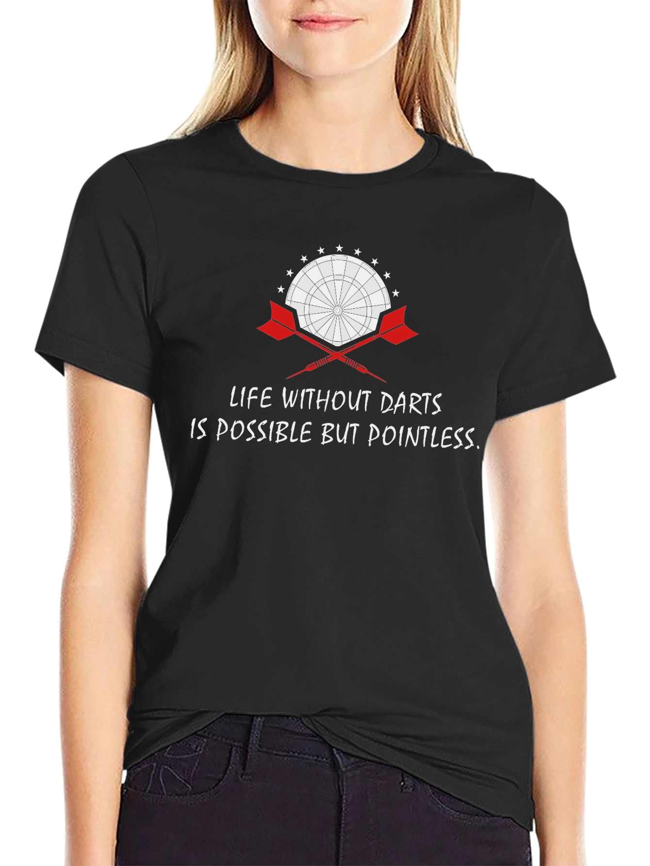 Life Without Darts T-Shirt - Pointless Dartboard Tee