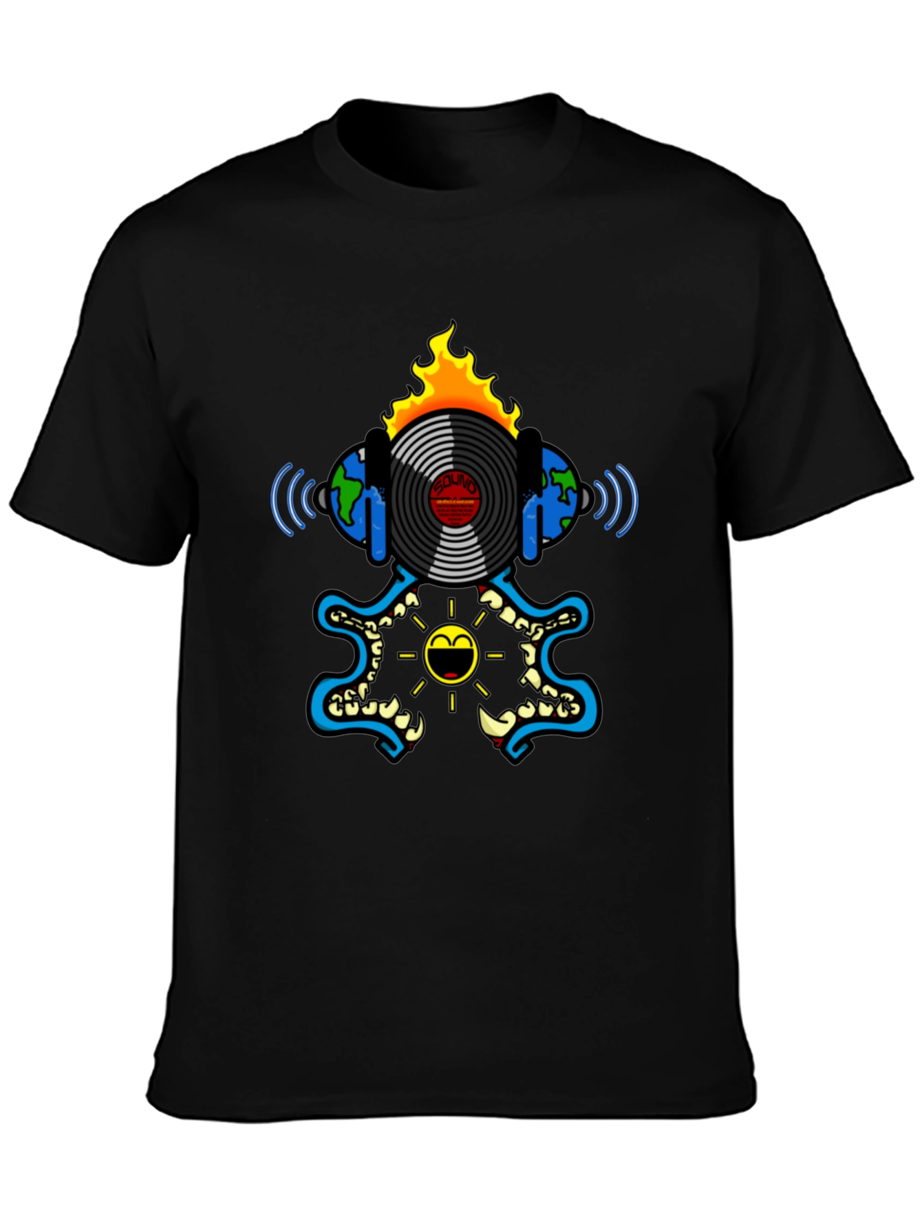 Fiery Vinyl Record Graphic Tee