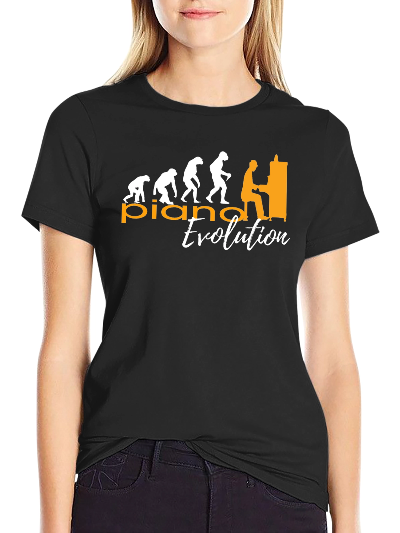 Piano Evolution Graphic T-Shirt - Musician Humor Tee