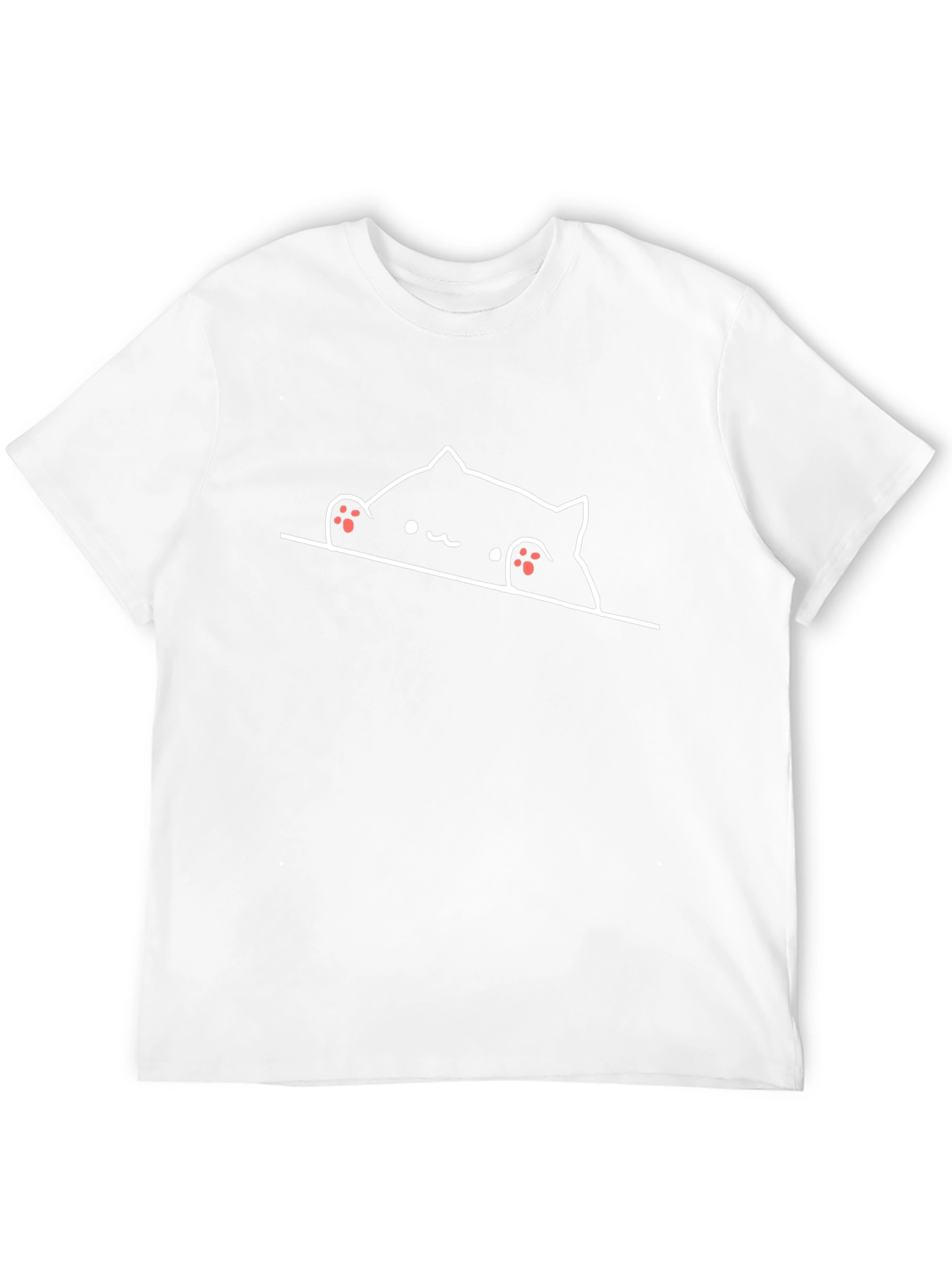Cute Cat Peekaboo Graphic Tee - Unisex Black T-Shirt