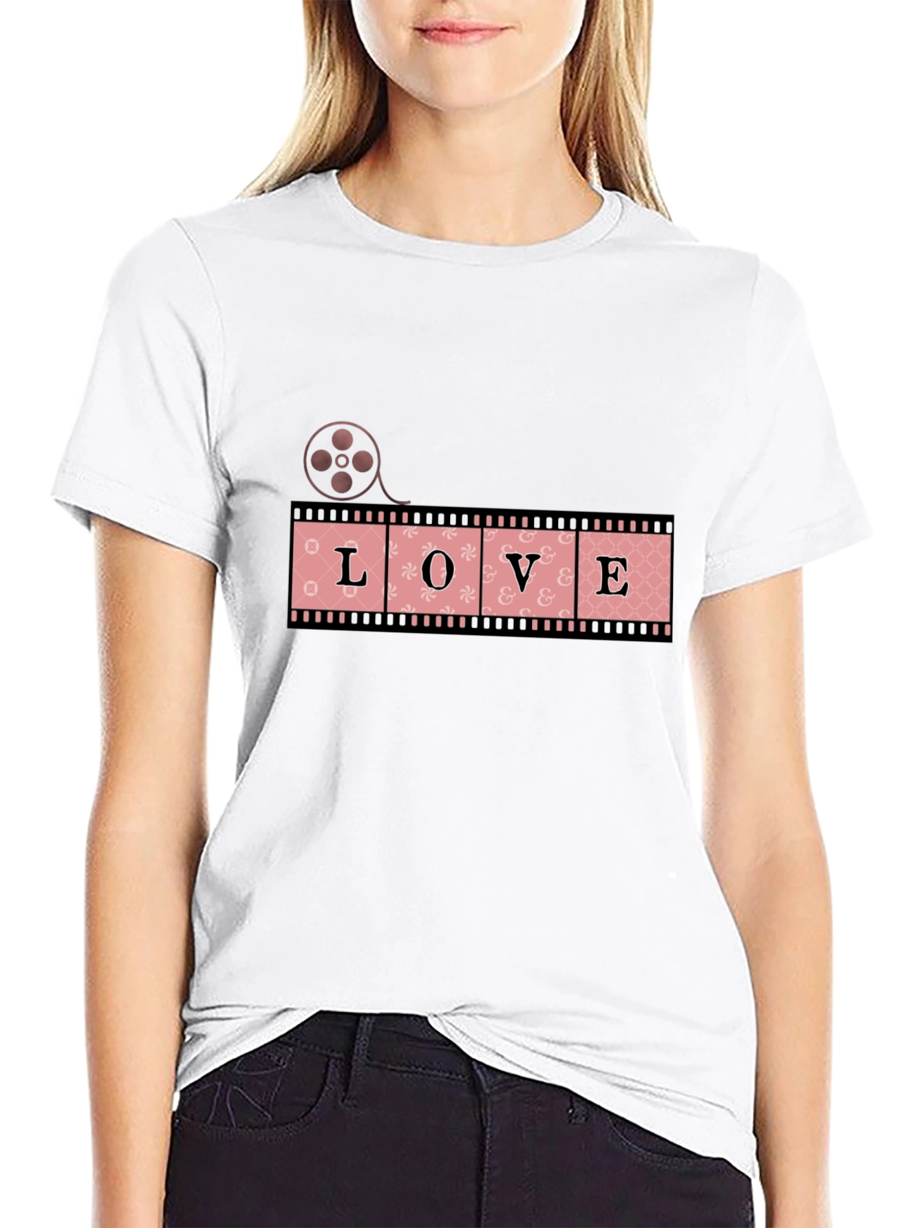 Love Film Strip Graphic T-Shirt