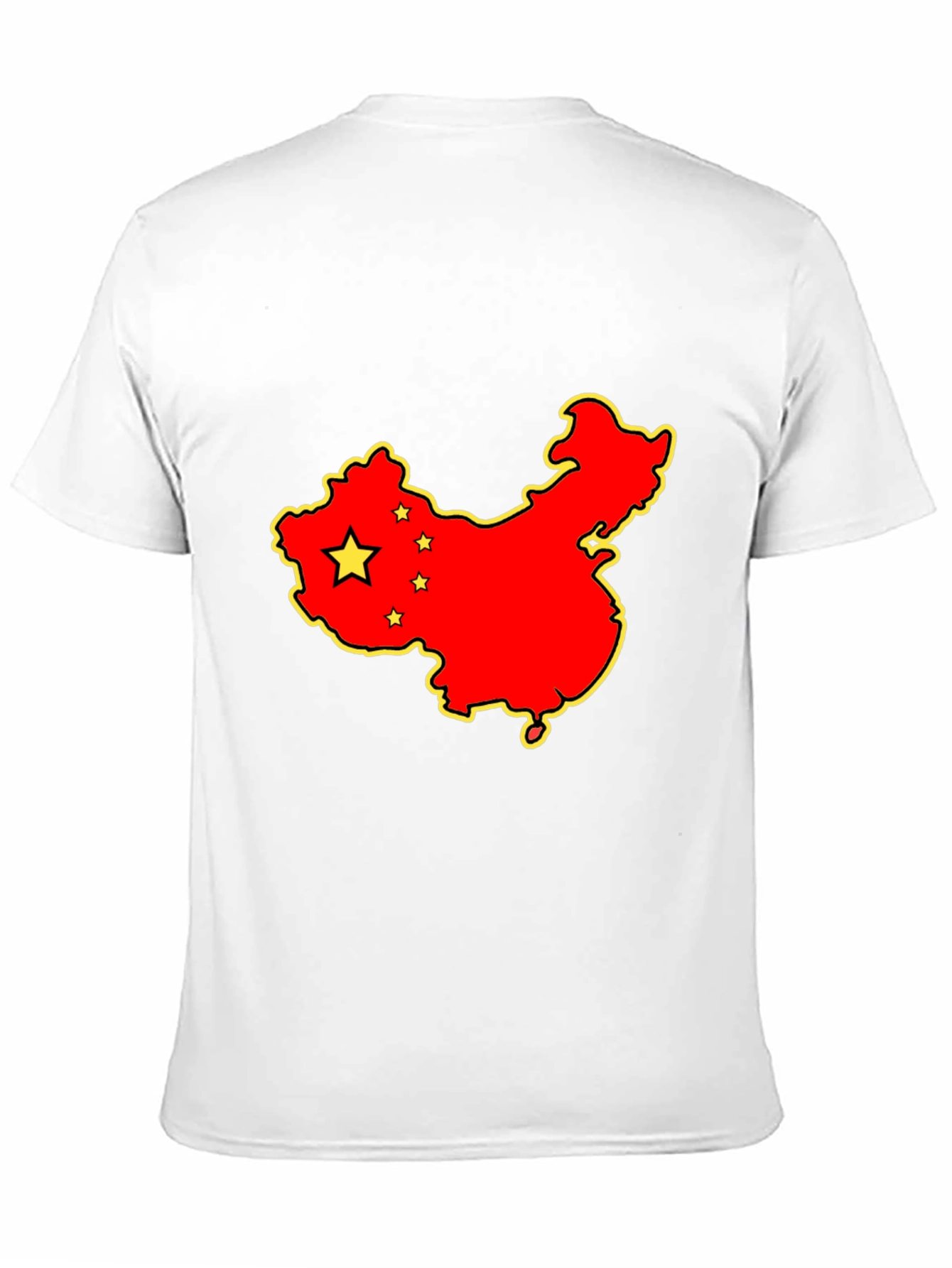 China Map Graphic Tee - Black Cotton T-Shirt