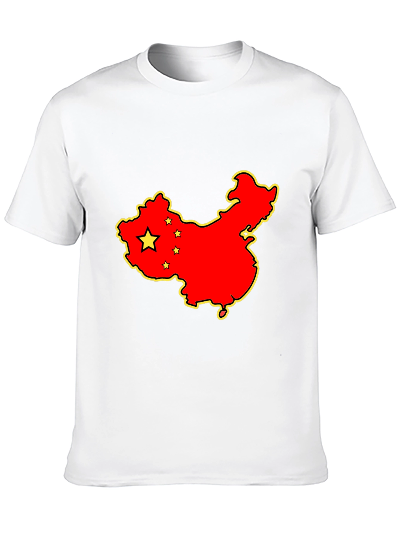China Map Graphic Tee - Black Cotton T-Shirt
