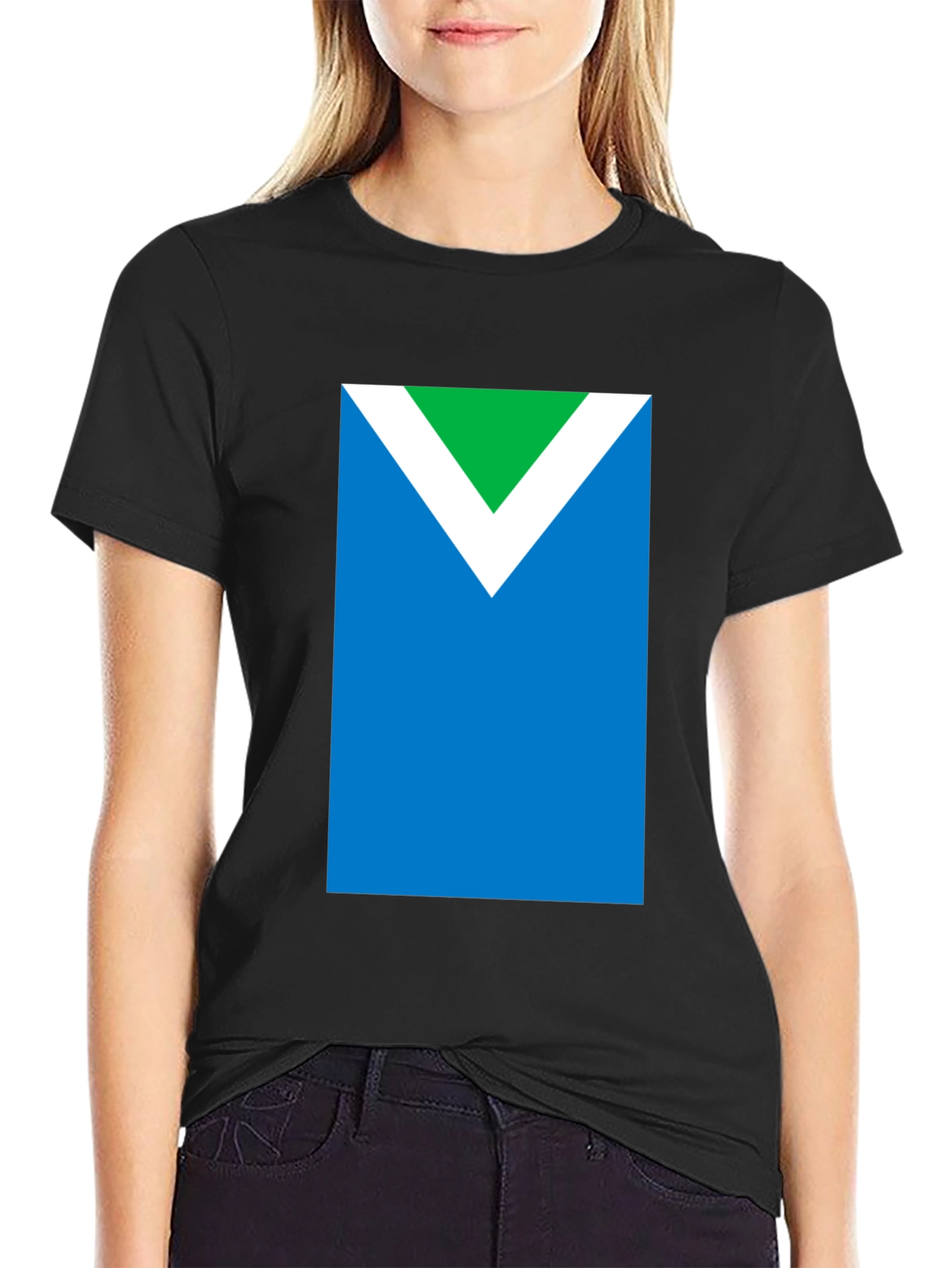 Vegan Symbol T-Shirt - Green White and Blue