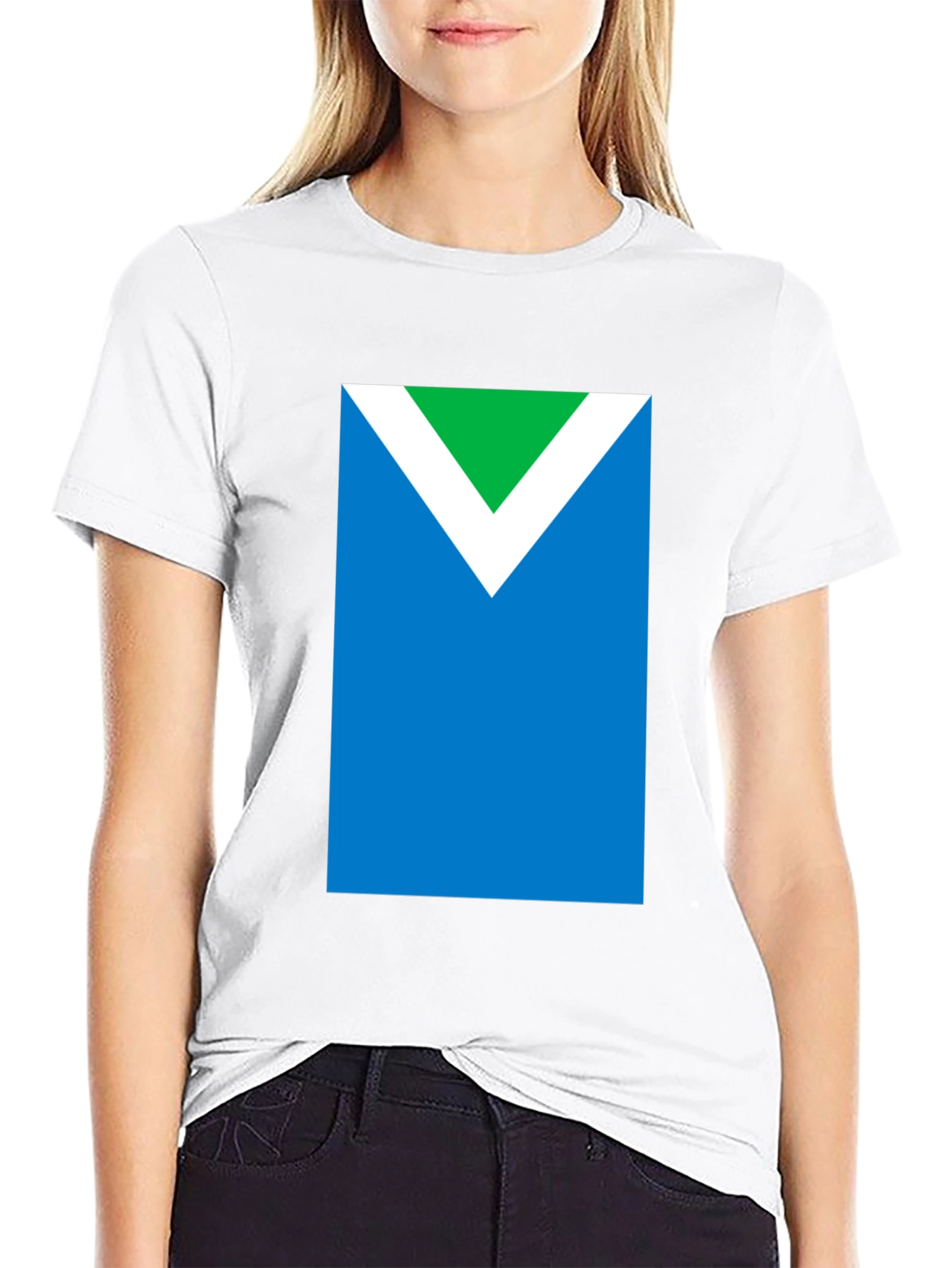 Vegan Symbol T-Shirt - Green White and Blue