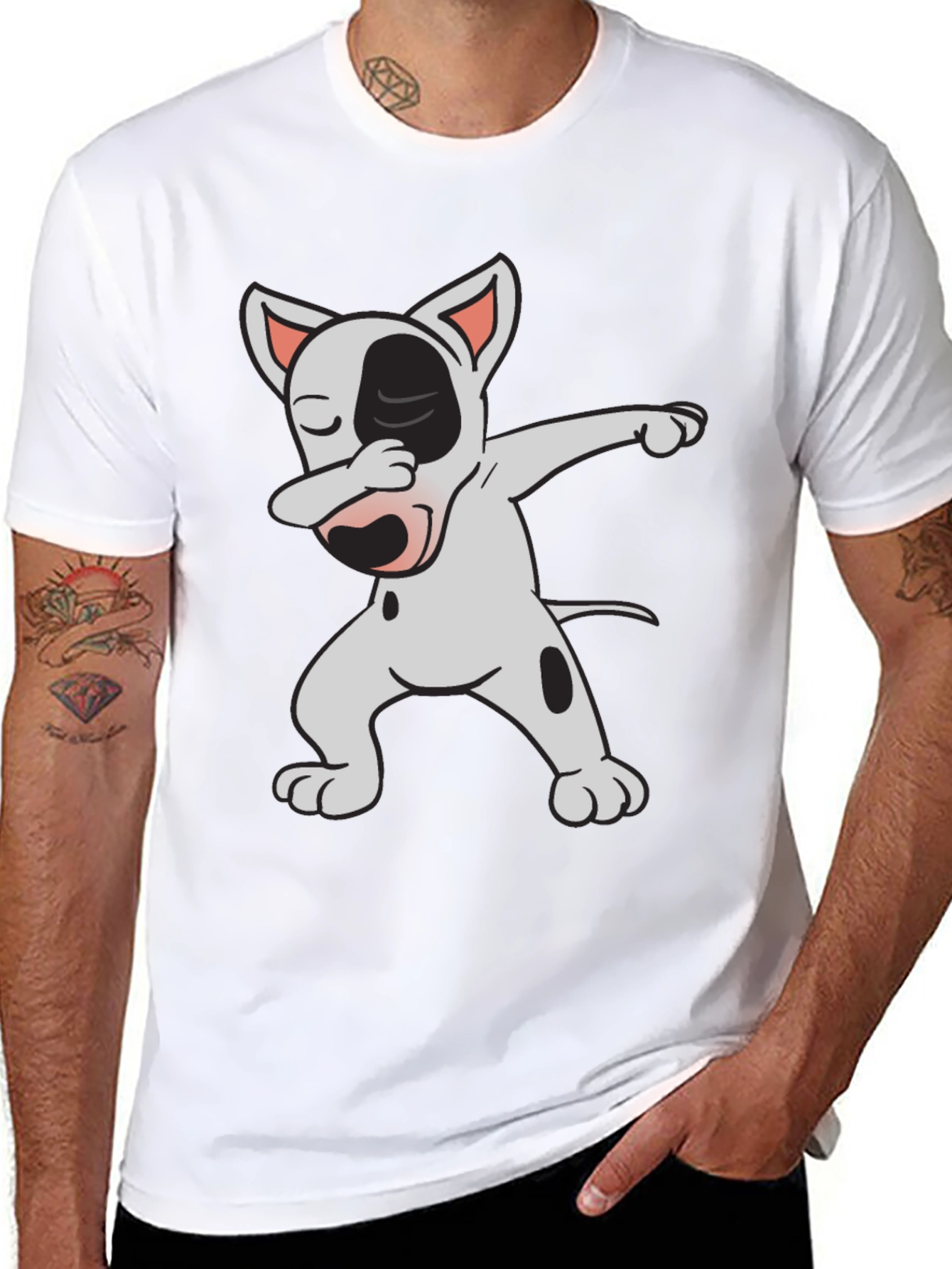 Dabbing Bull Terrier Graphic Tee
