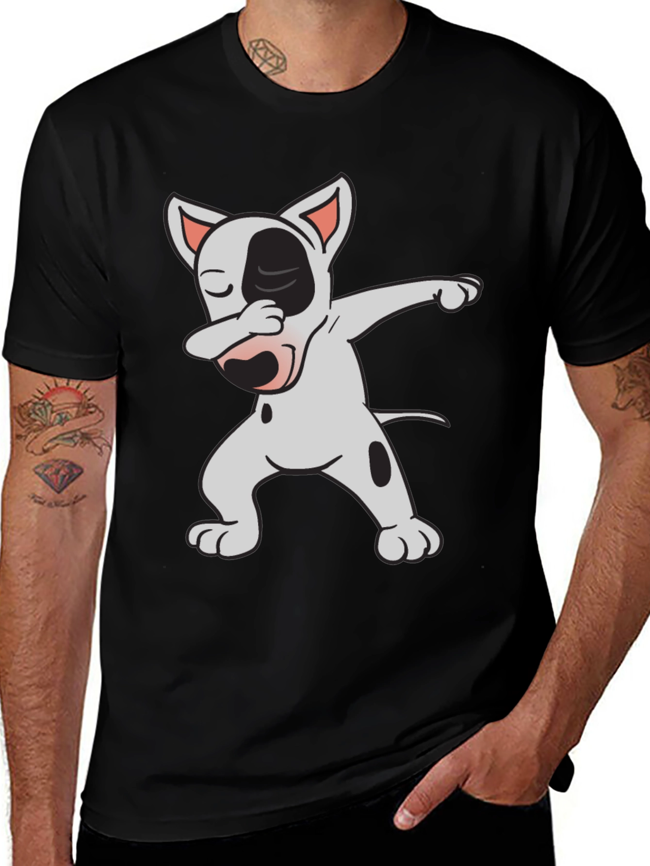Dabbing Bull Terrier Graphic Tee