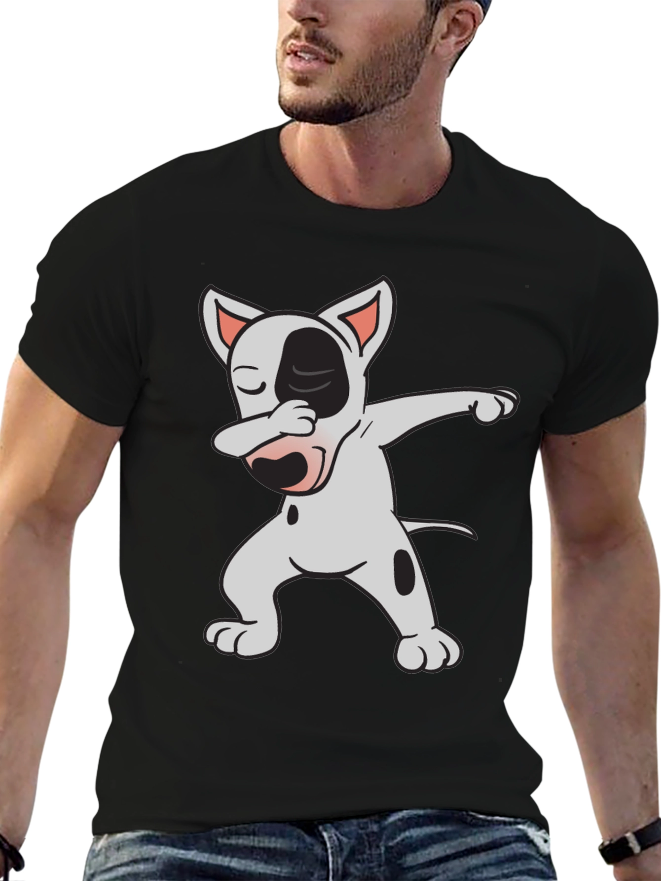 Dabbing Bull Terrier Graphic Tee