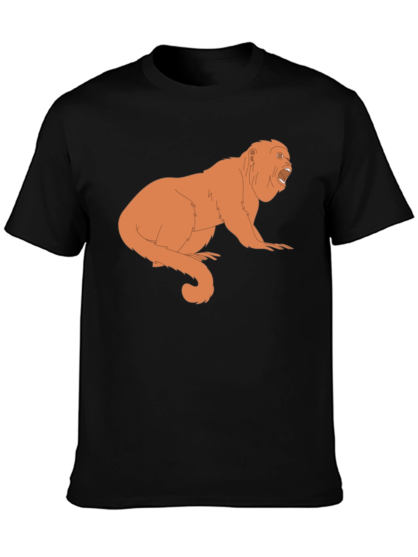 Howler Monkey Graphic Tee - Black Cotton T-Shirt