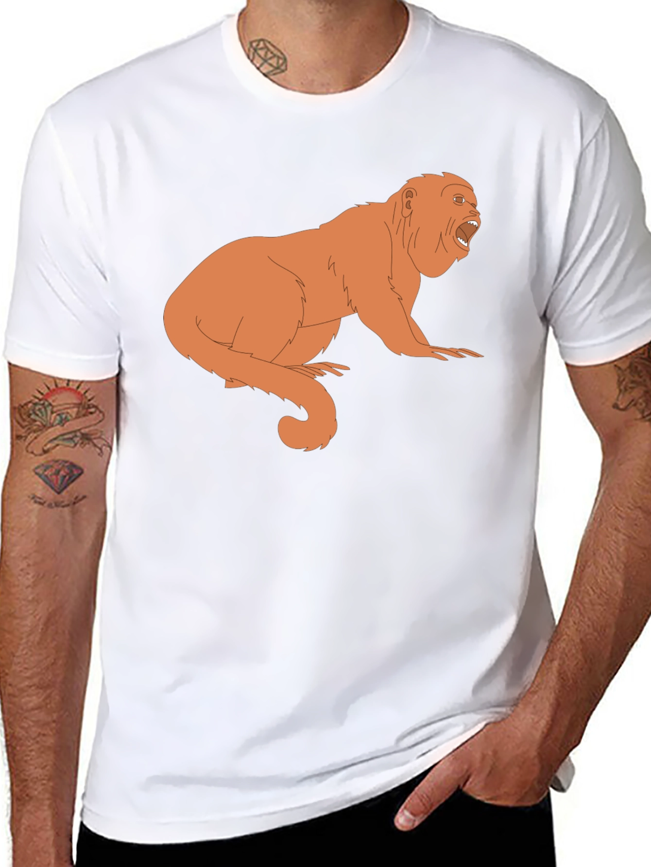 Howler Monkey Graphic Tee - Black Cotton T-Shirt
