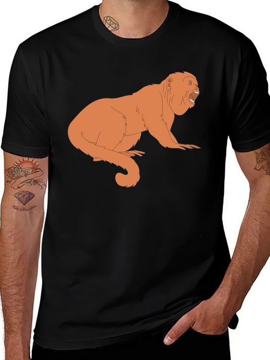 Howler Monkey Graphic Tee - Black Cotton T-Shirt