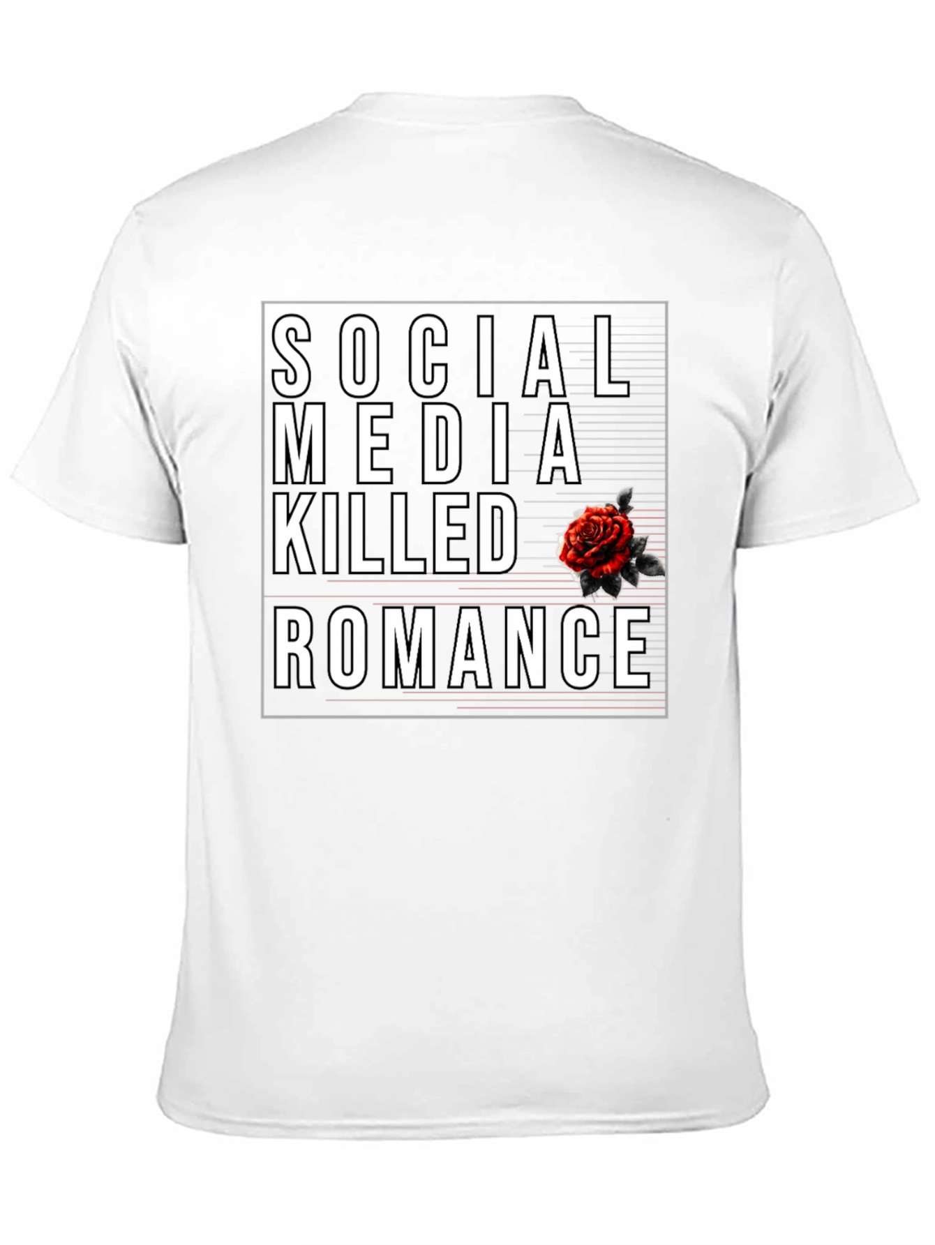 Social Media Killed Romance Black Graphic Tee