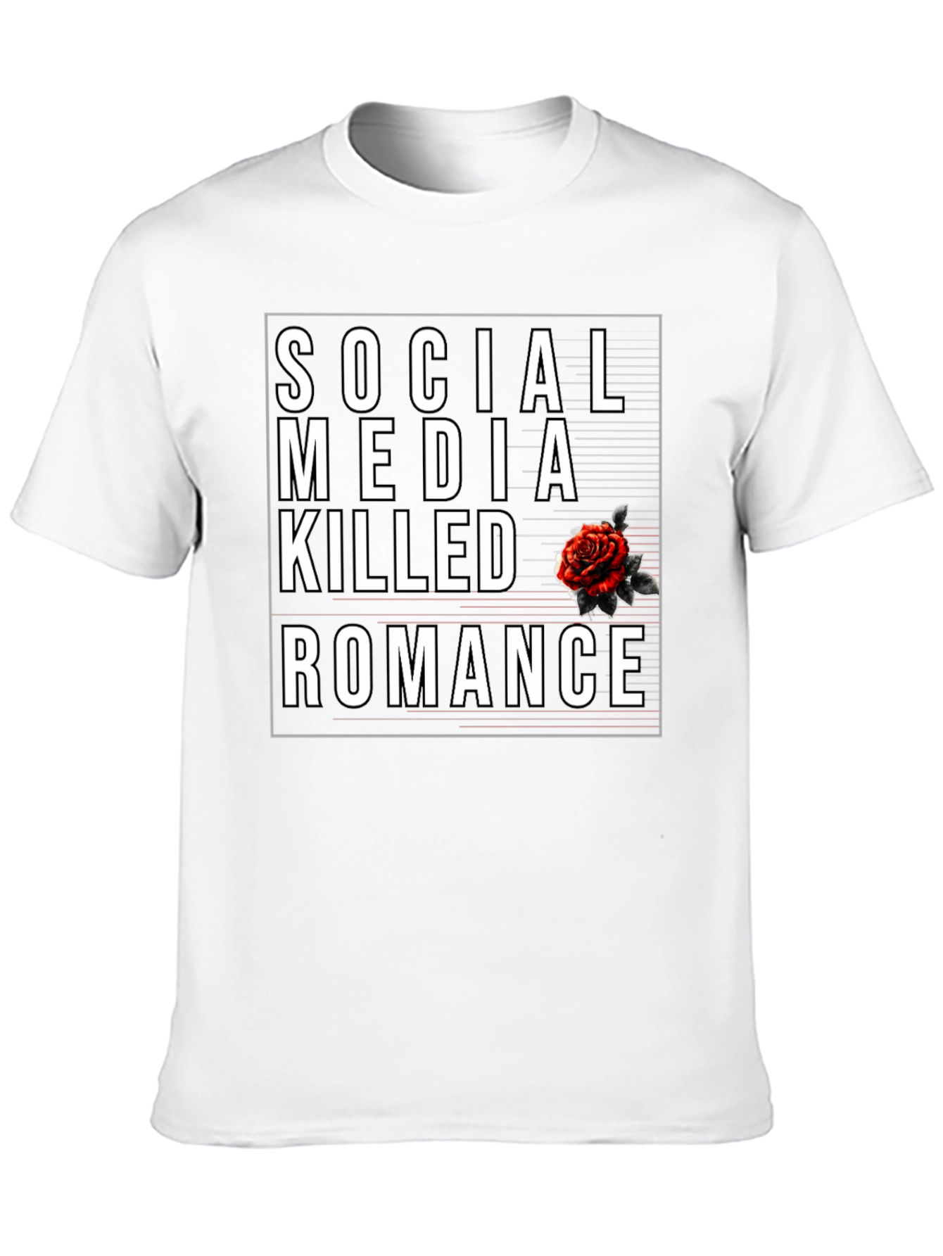 Social Media Killed Romance Black Graphic Tee