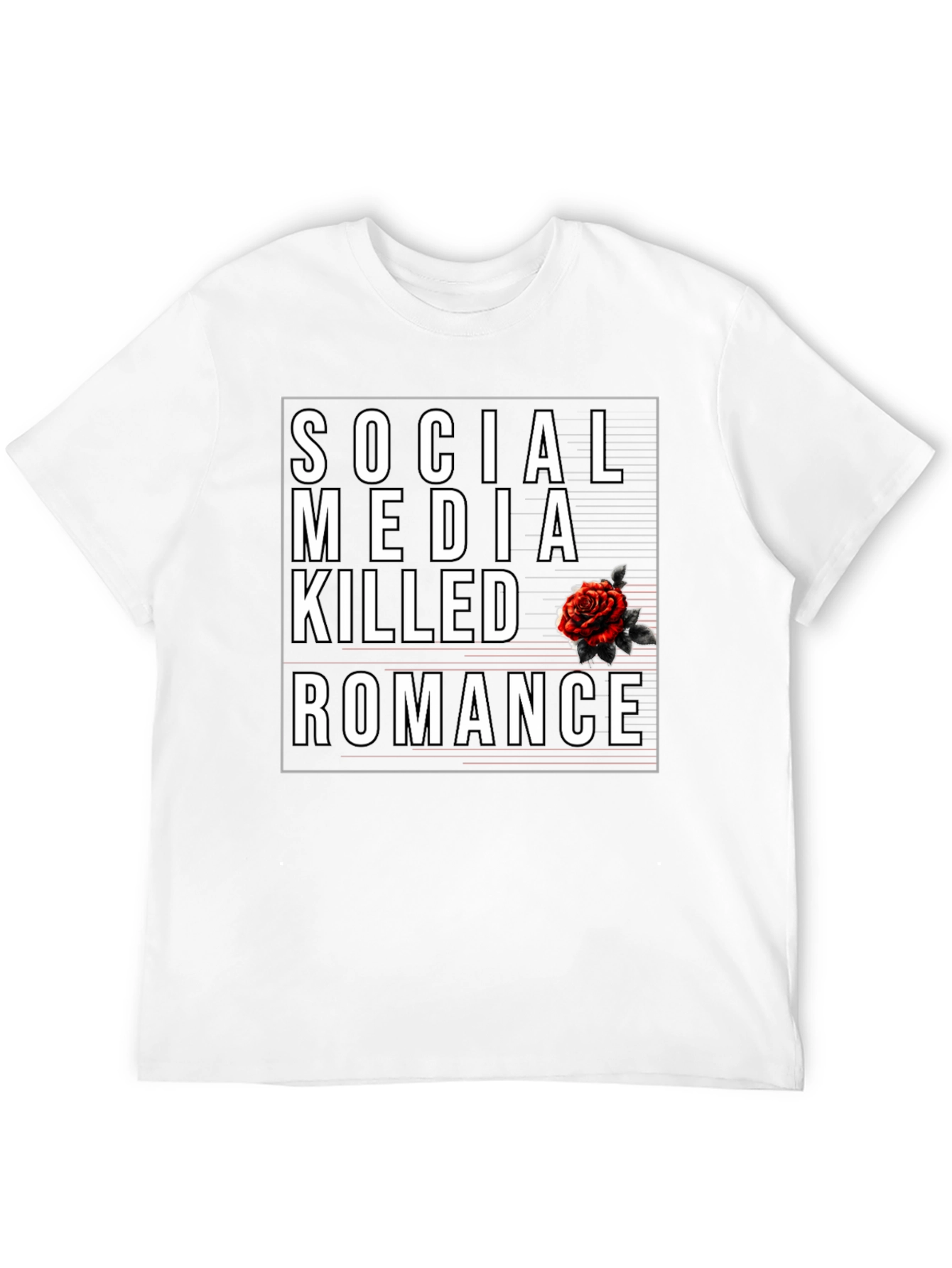 Social Media Killed Romance Black Graphic Tee