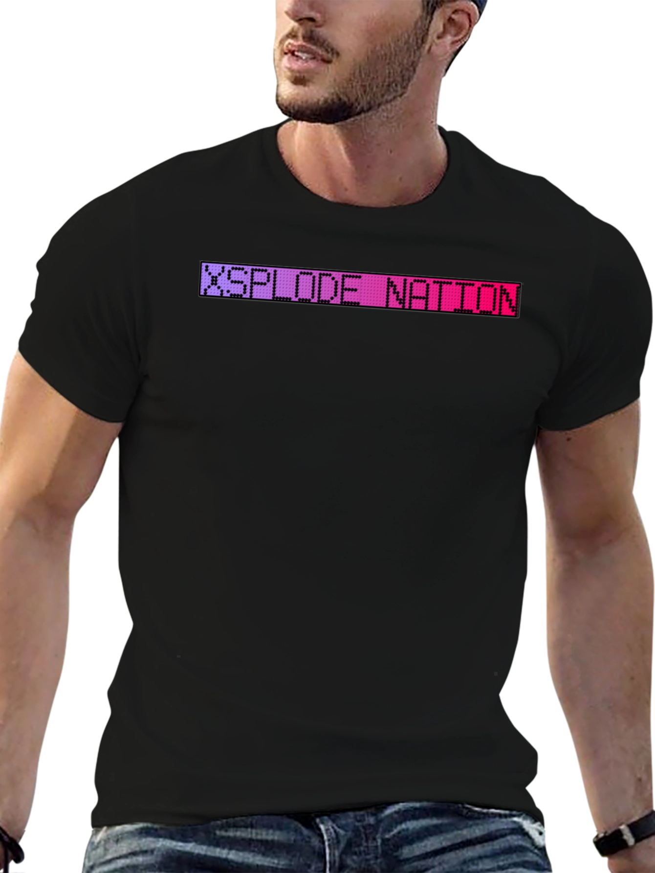 Xsplode Nation Pixel Tee - Black Crew Neck