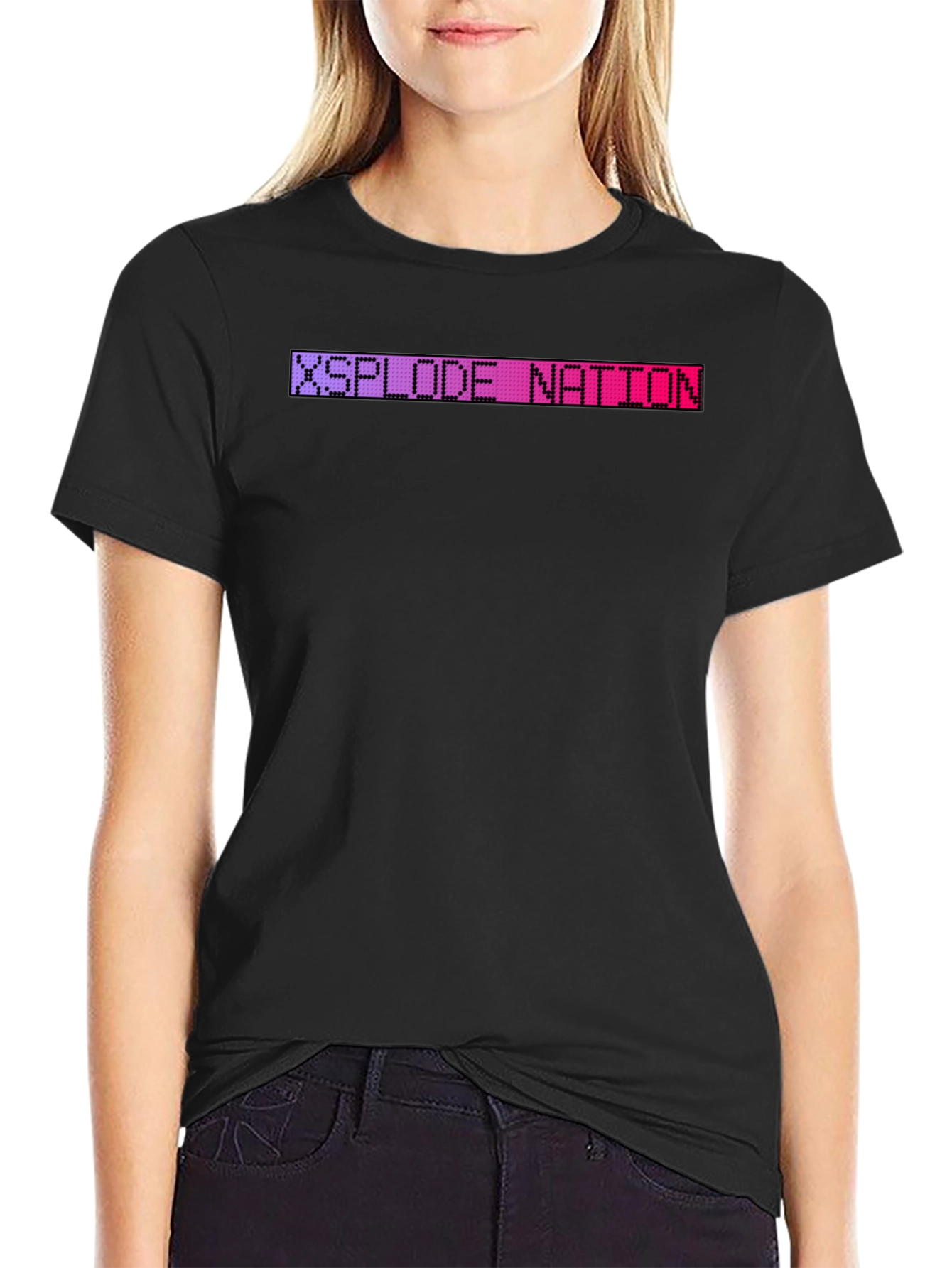 Xsplode Nation Pixel Tee - Black Crew Neck