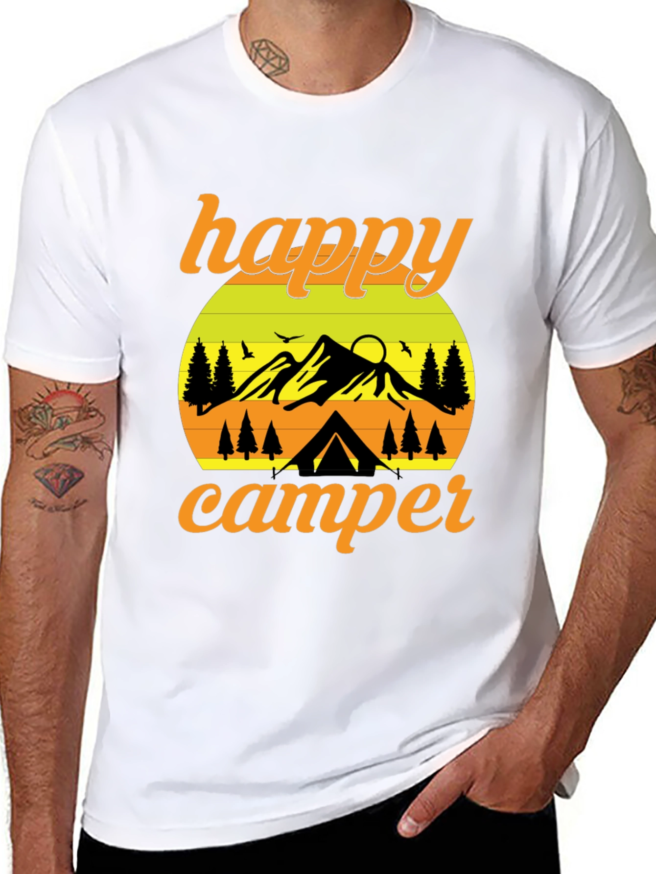 Happy Camper Graphic T-Shirt - Outdoor Adventure