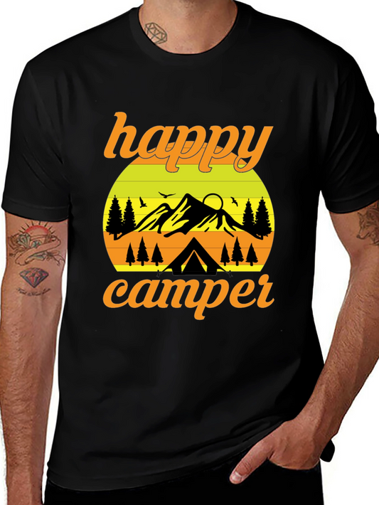 Happy Camper Graphic T-Shirt - Outdoor Adventure