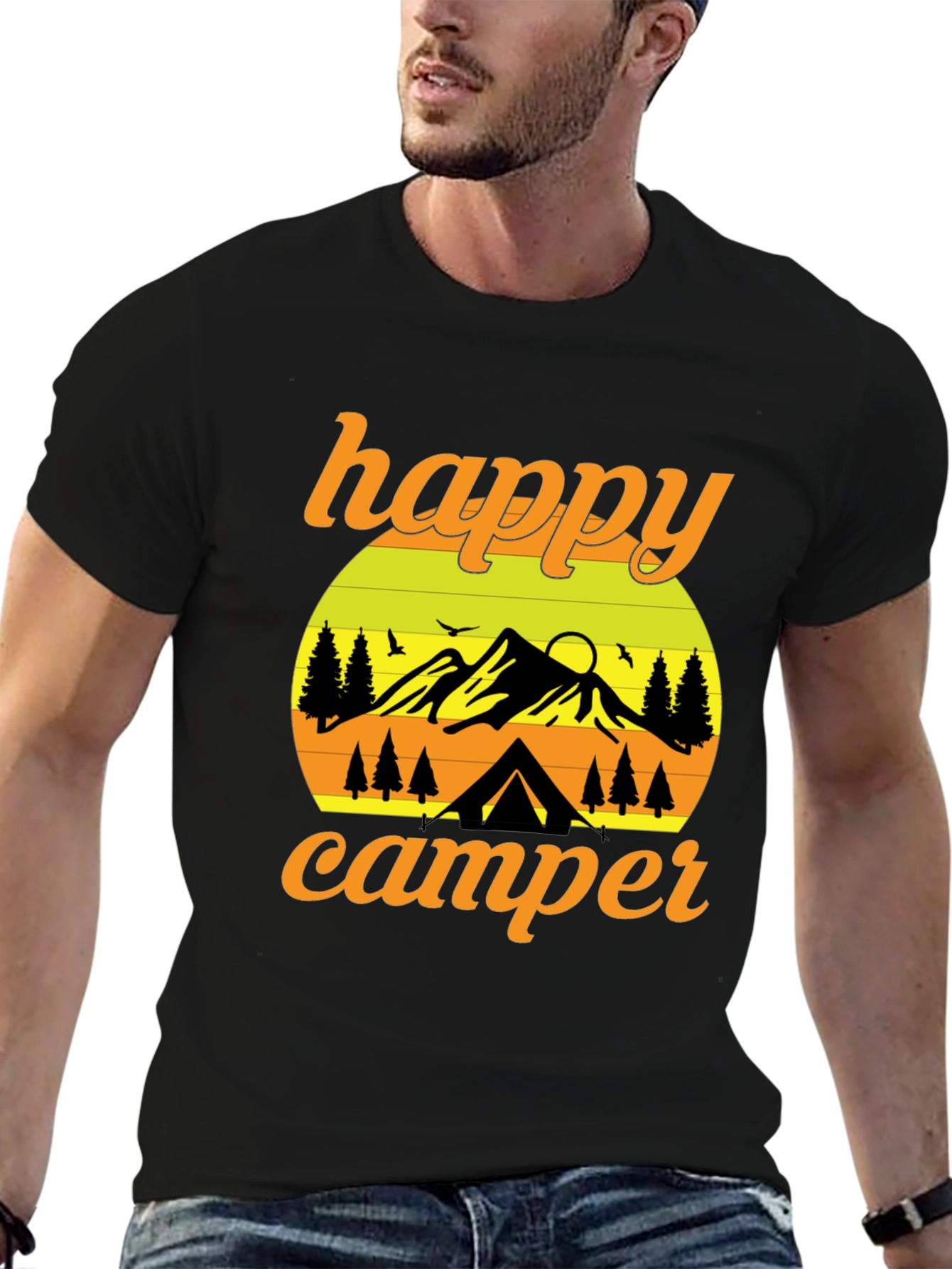 Happy Camper Graphic T-Shirt - Outdoor Adventure