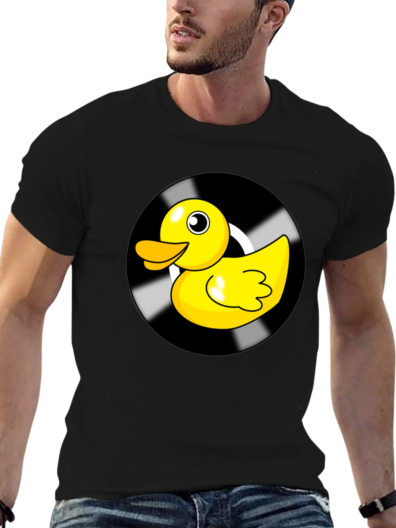 Duck Vinyl Record Black Graphic Tee
