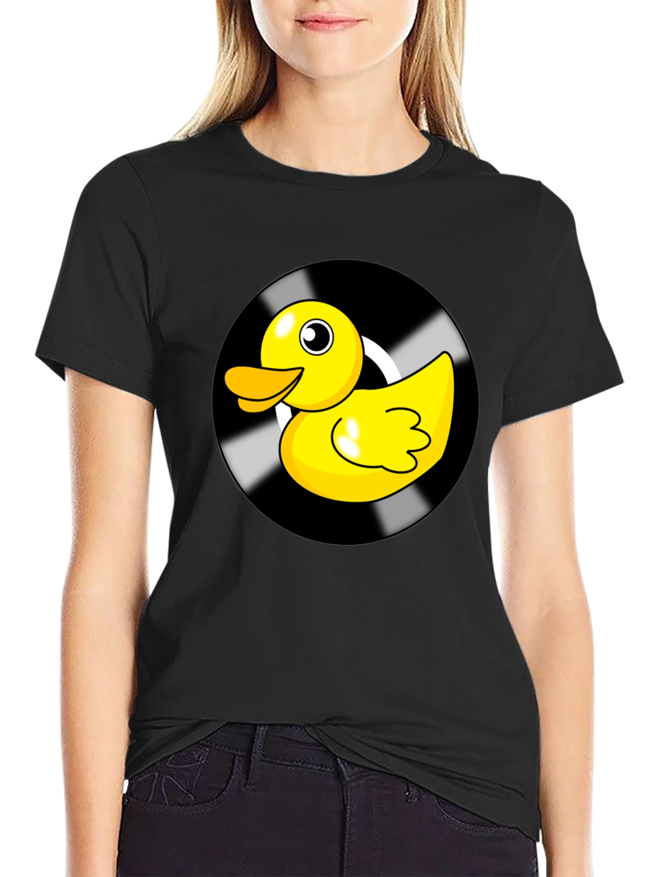 Duck Vinyl Record Black Graphic Tee