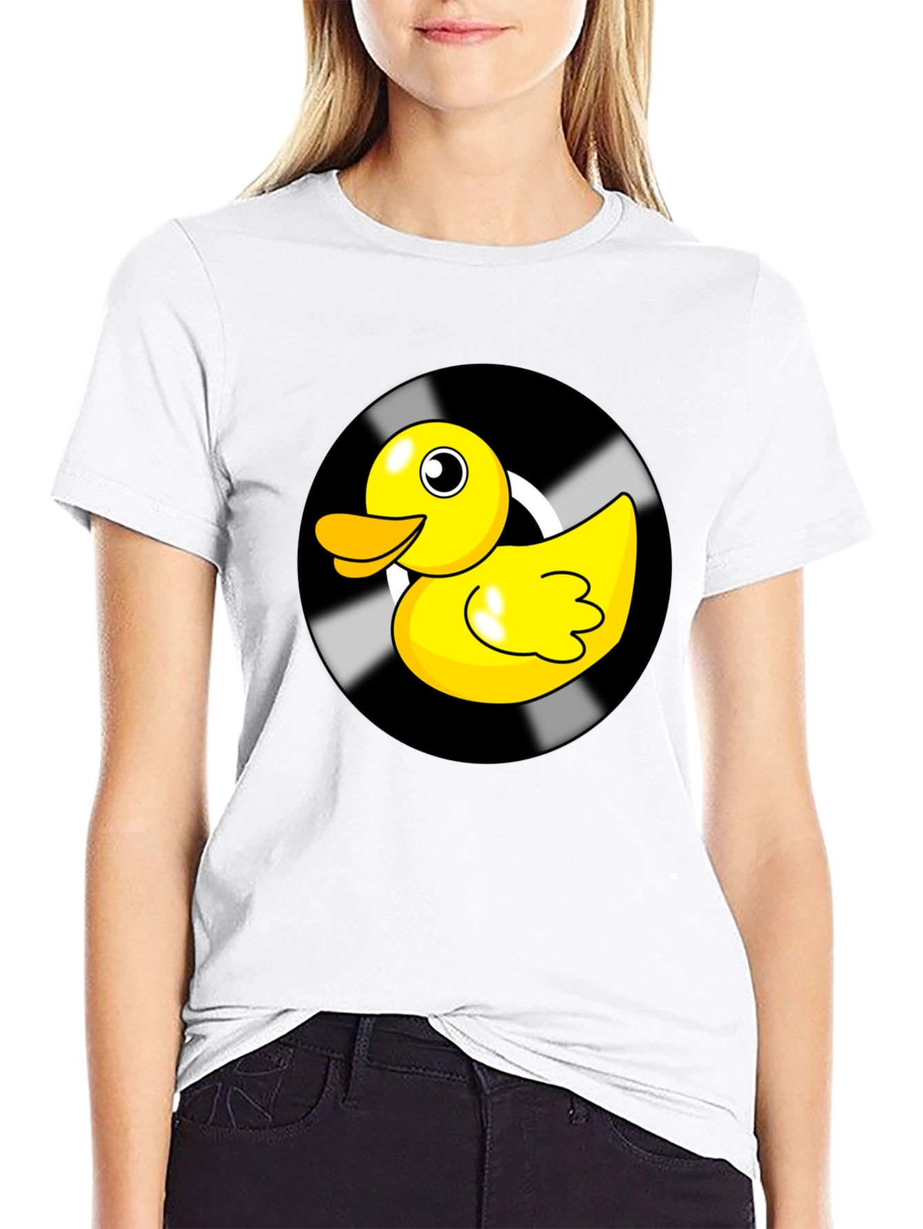 Duck Vinyl Record Black Graphic Tee