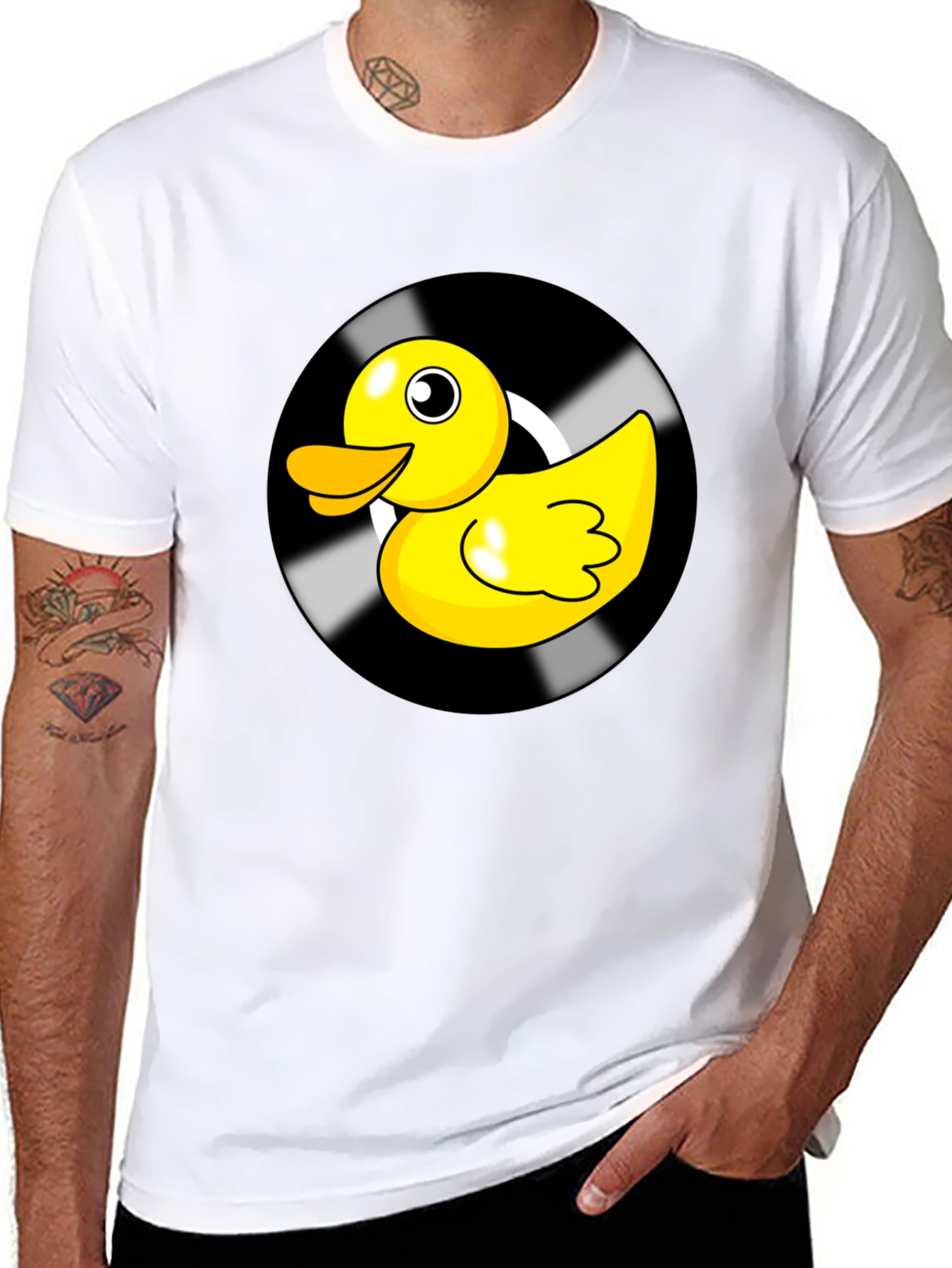 Duck Vinyl Record Black Graphic Tee