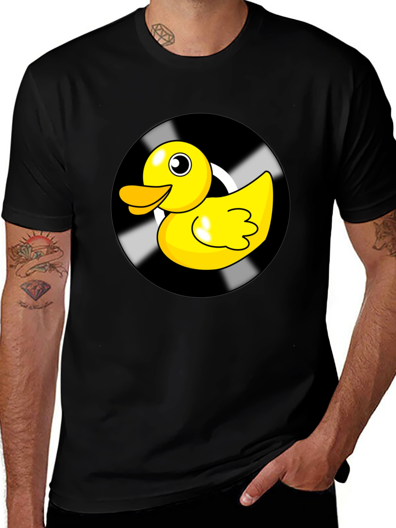 Duck Vinyl Record Black Graphic Tee