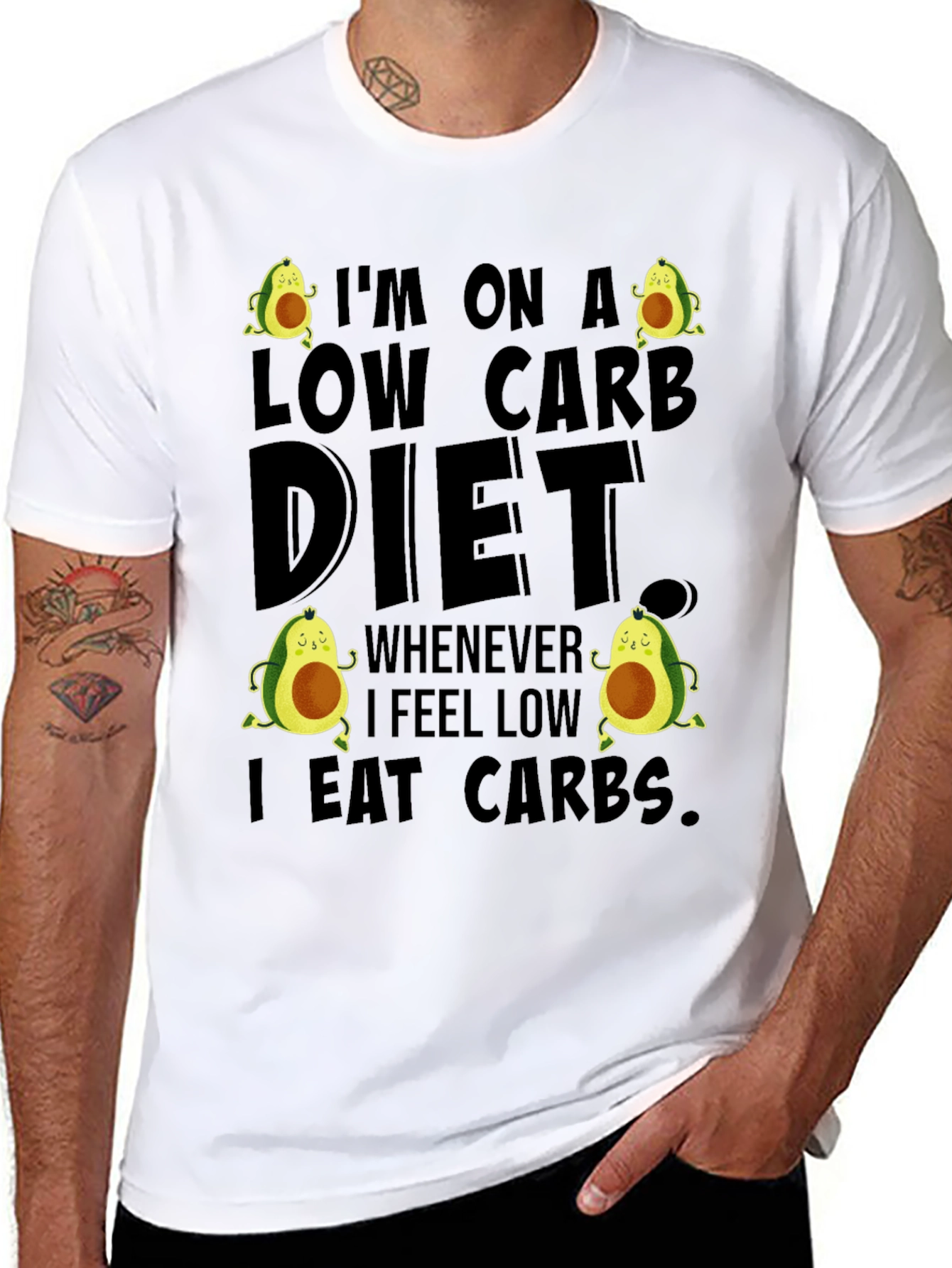 Low Carb Diet Avocado Graphic T-Shirt