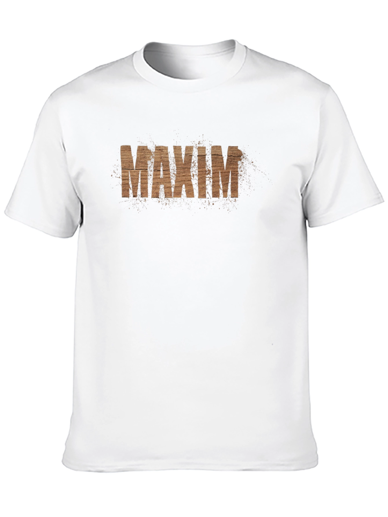 Maxim Wood Grain Tee - Modern Black Graphic T-Shirt