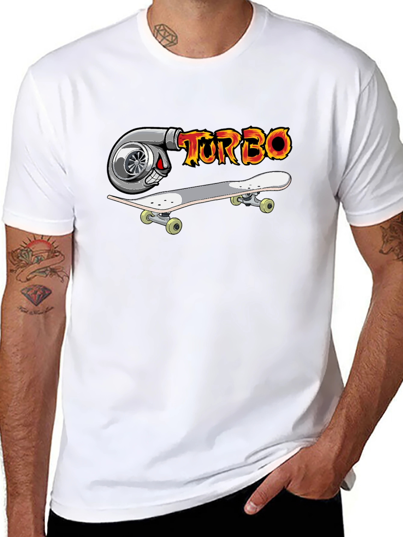 Turbo Skateboard Graphic T-Shirt - Cool Design