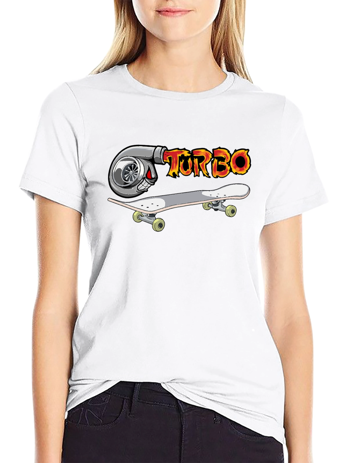 Turbo Skateboard Graphic T-Shirt - Cool Design