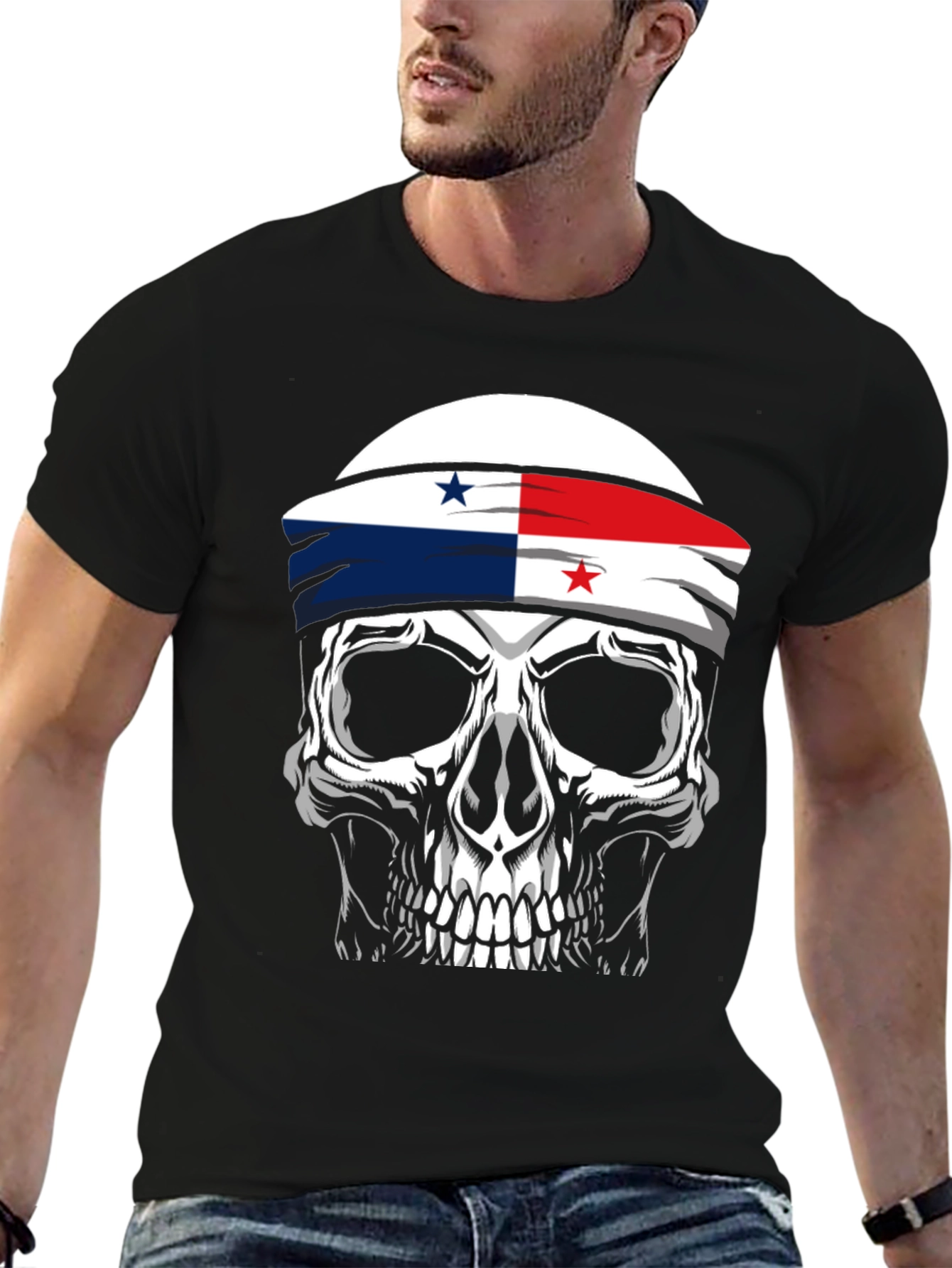 Skull Panama Flag T-Shirt