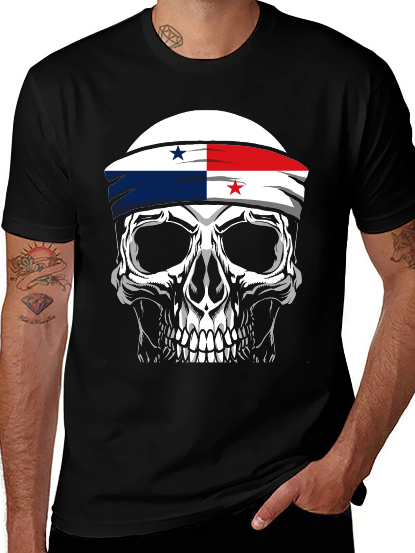 Skull Panama Flag T-Shirt