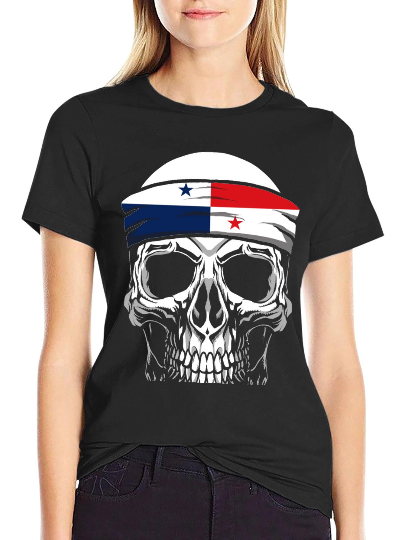Skull Panama Flag T-Shirt